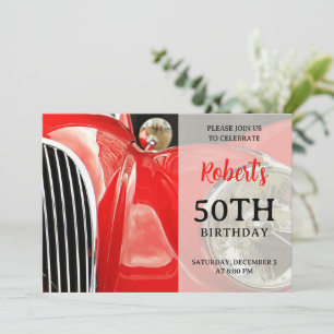 Classic British Car Birthday Call Inbjudningar