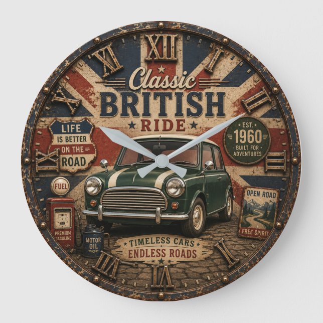 Classic British Car Stor Klocka (Framsida)