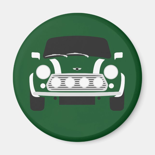 Classic British Tävla Grönt Mini Car Magnet (Framsidan)