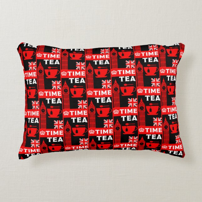 Classic British Tea Drinkers Cushion Prydnadskudde (Framsidan)