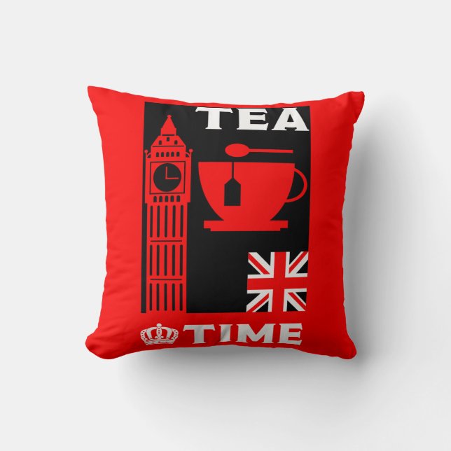 Classic British Tea Drinkers Kudde (Framsida)