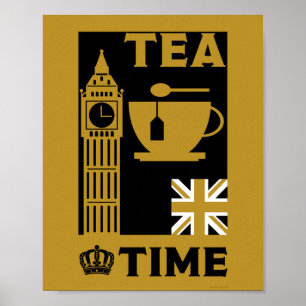 Classic British Tea Drinkers Latte Mugg Poster