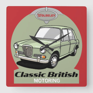 Classic British Wolseley 1300 Car Fyrkantig Klocka