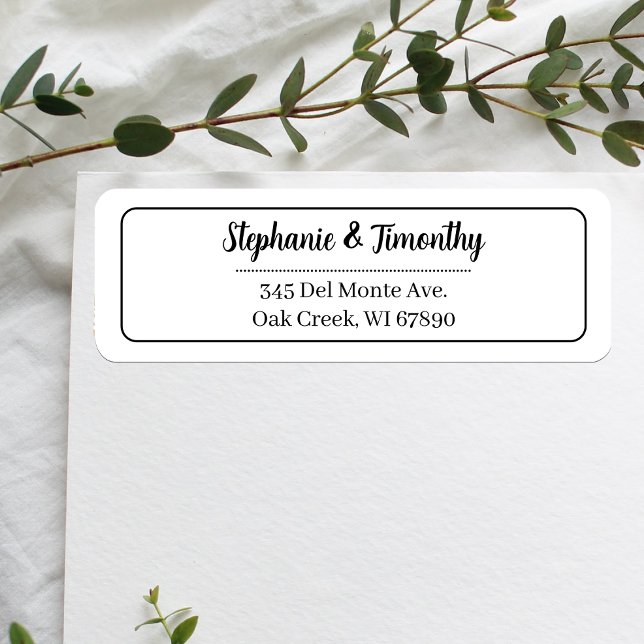 Classic Bröllop Black | Vit adressetikett Returadress Etikett (Effortlessly manage wedding correspondence with our simple return labels, ensuring seamless mailing.)