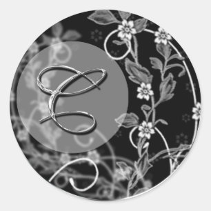 Classic Bröllop Monogram Runt Klistermärke