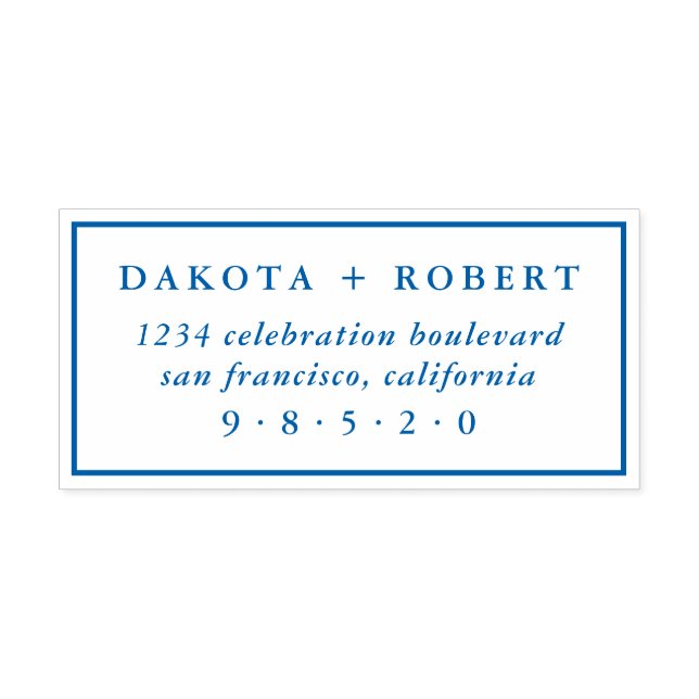 Classic Bröllop Returadress Självfärgande Stämpel (Design)