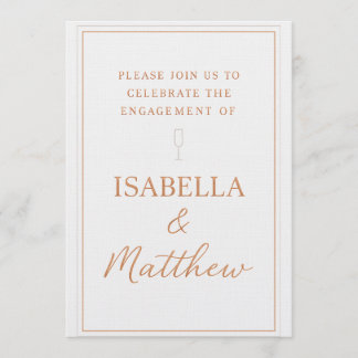 Classic Bronze Accents Couple Party Invite Inbjudningar