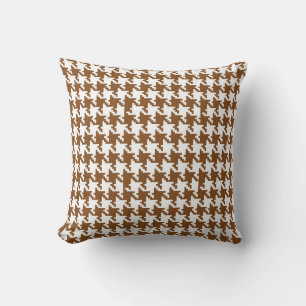 Classic Brown Houndstooth Mönster Kudde