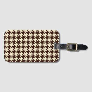 Classic Brown Ivory Pepita Houndstooth Mönster Bagagebricka