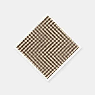 Classic Brown Ivory Pepita Houndstooth Mönster Pappersservett