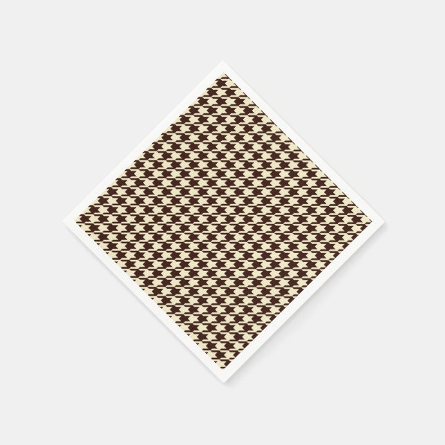Classic Brown Ivory Pepita Houndstooth Mönster Pappersservett (Hörn)