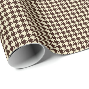 Classic Brown Ivory Pepita Houndstooth Mönster Presentpapper