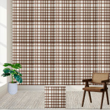 Classic Brown och White Gingham Checkered Tile