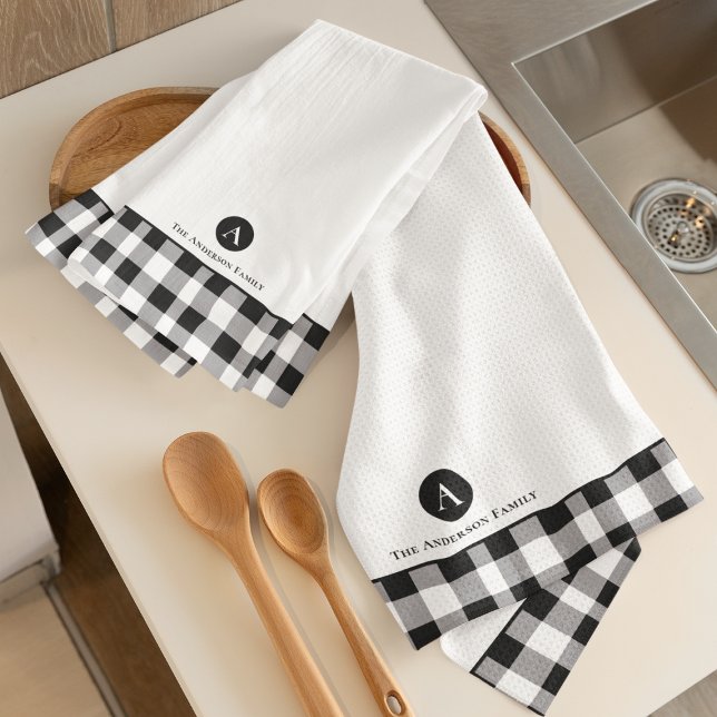 Classic Buffalo Pput Initial Family Namn Kitchen Kökshandduk (Skapare uppladdad)