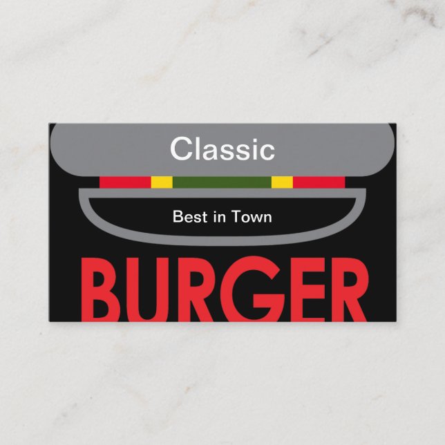 Classic Burger Visitkort (Framsida)