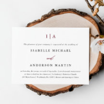 Classic Burgundy Monogram Bröllop
