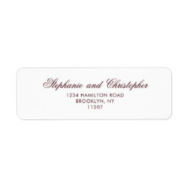 Classic Burgundy Return Address Label Returadress Etikett