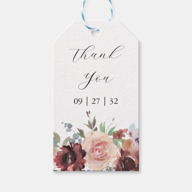 Classic Burgundy  Ro & Peony Presentetikett (Framsidan)