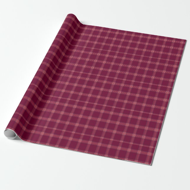 Classic Burgundy Tartan Play Gift Presentpapper (Utrullad)