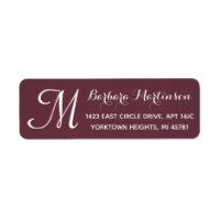 Classic Burgundy White Anpassningsbar Monogram Adr