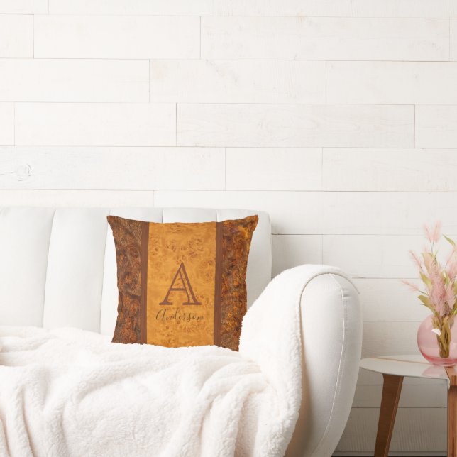 Classic Burl Wood Tone Dekorativ kudde (Soffa)