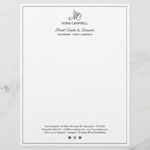 Classic Business Monogram Instagram Black Gräns Brevhuvud