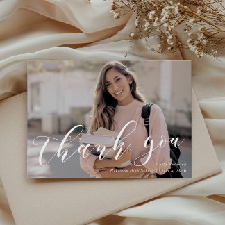 Classic Calligraphy Graduation Photo Tack Kort