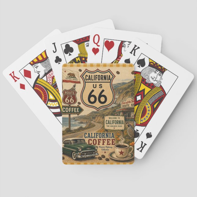 Classic Car Route 66 Spelkväll Casinokort (Baksidan)