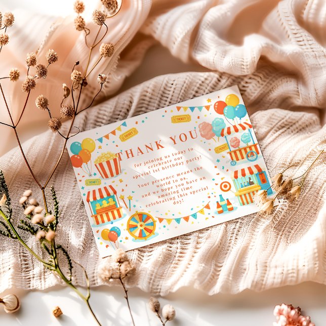 Classic Carnival Storybook Birthday Tack Kort (Skapare uppladdad)