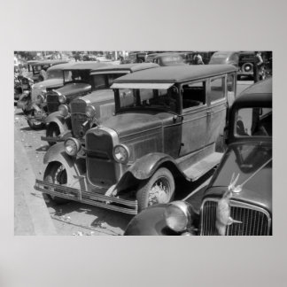 Classic Cars Greensboro, Georgia 1940-talet Poster