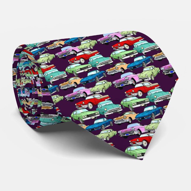 Classic Cars Lila Tie Slips (Rullad)