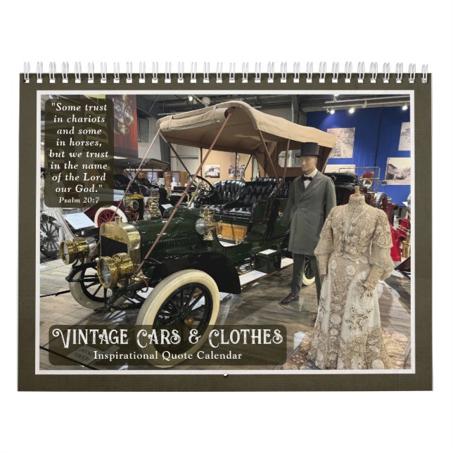 Classic Cars Vintage Dresses Photo Quote Calendar Kalender (Omslag)