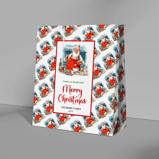 Classic Cartoon Santa Claus whimsical holiday  (Classic Cartoon Santa Claus whimsical holiday gift bag)