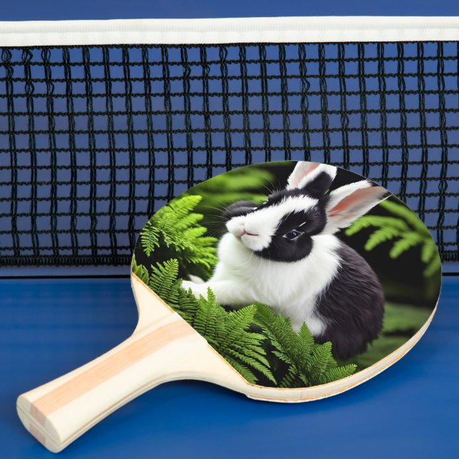 "Classic Charm: The Black and White Bunny Rabbit" Pingisracket (Insitu)