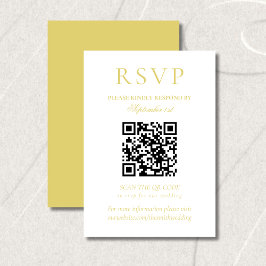 Classic Chartreuse Minimalist Wedding QR Code OSA Kort