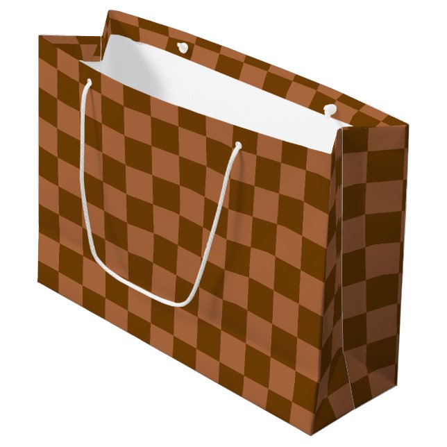 Classic Checkered Pattern: Brown and Tan Square (Framsidan Vinklad)