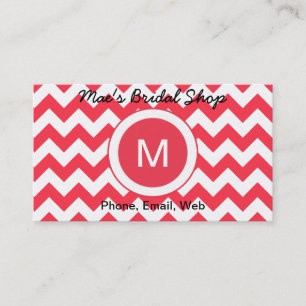 Classic Cherry Red Chevron Mönster Visitkort