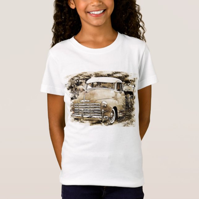 Classic Chevy Chevrolet Lastbil Tee Shirt (Framsida)