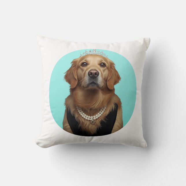 Classic Chic Breakfast Poster Golden Retriever Kudde (Framsida)