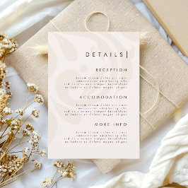 Classic Chic Cream Burgundy Damask Wedding Details Tilläggskort