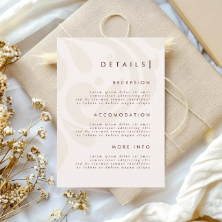 Classic Chic Cream Burgundy Damask Wedding Details Tilläggskort