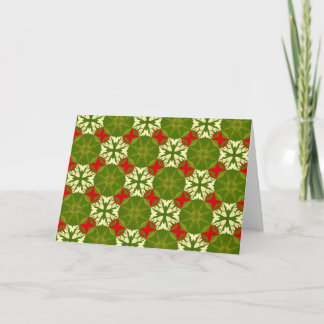 Classic Chic Gold Red Green Christmas Snowflake NT Helgkort