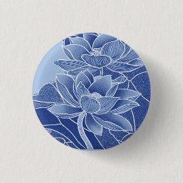 Classic Chinoiserie Chic Blue Lotus Flowers Knapp