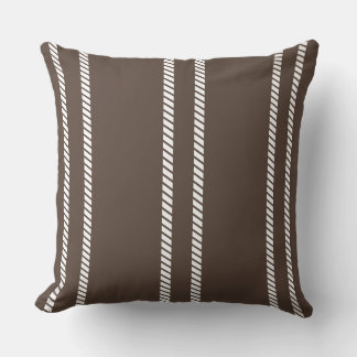 Classic Chocolate Brown with Stripes Throw Pillow Kudde