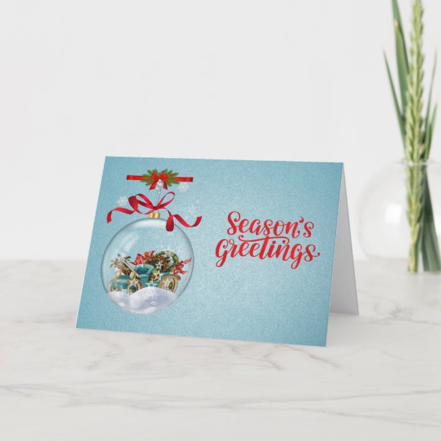 Classic Christmas Bauble Customizable Inside Text  Helgkort (Framsida)