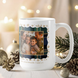 Classic Christmas Blu Plaid Photo Template ID1141B Kaffemugg