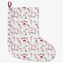 Classic Christmas Candy Cane Stor Julstrumpa