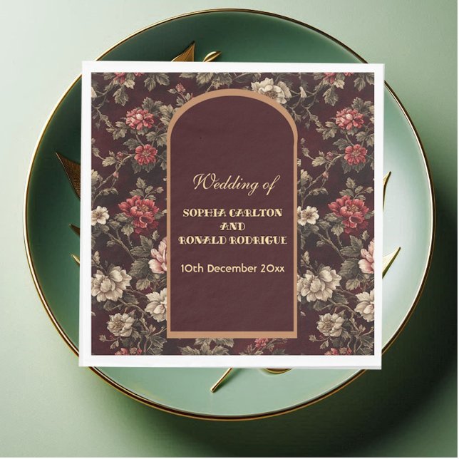 Classic Christmas Chinoiserie Romantic Wedding  Pappersservett (Classic Christmas Chinoiserie Romantic Wedding Napkins)