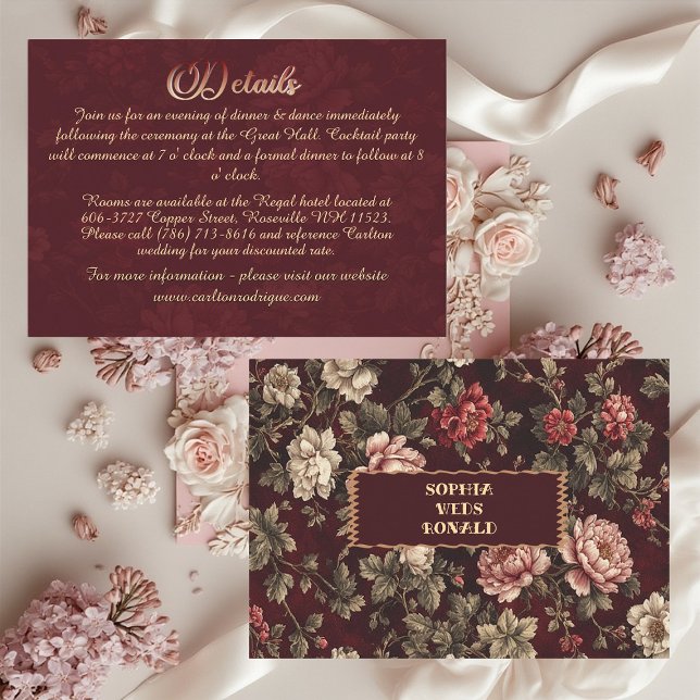 Classic Christmas Chinoiserie Romantic Wedding  Tilläggskort (Classic Christmas Chinoiserie Romantic Wedding Enclosure Card)