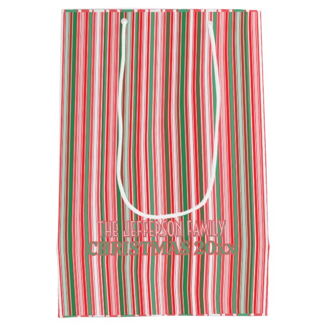 Classic Christmas Green Red Stripes  (Baksidan)